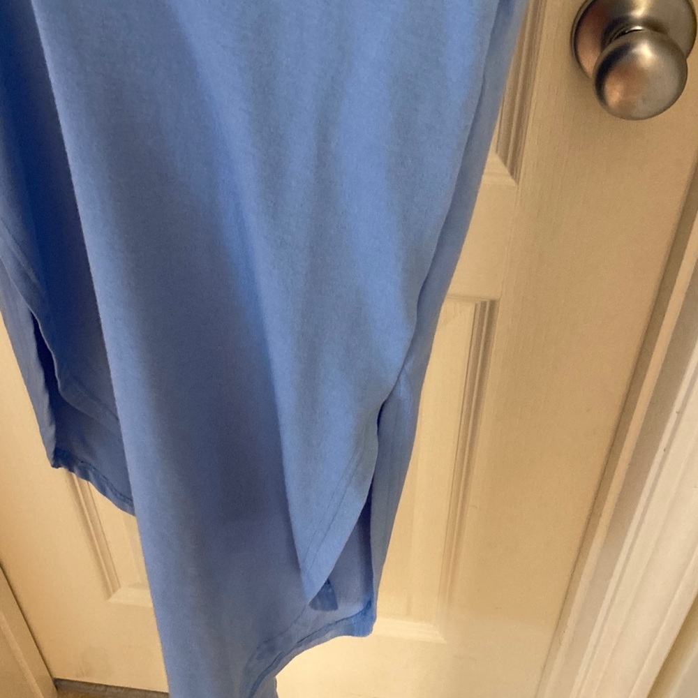 Blue V-Neck Ruffle Sleeve Dress - Picture 6 of 10